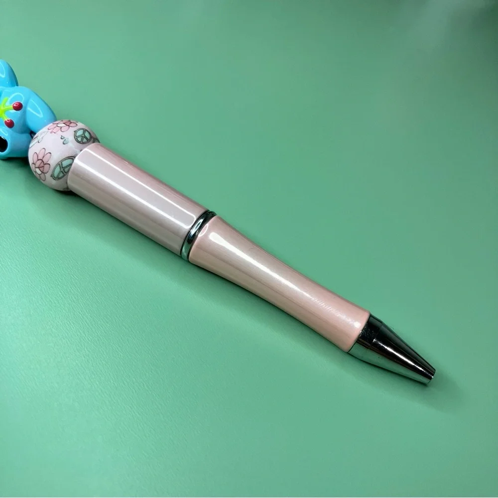 Cute Handpainted Bear Retro Bead Handmade Beaded Pen Kawaii Vibes